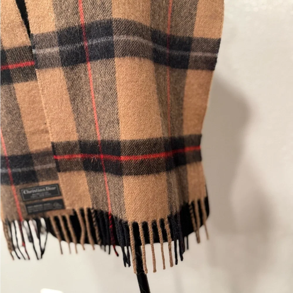 Dior Monsieur Merino Wool Plaid Scarf